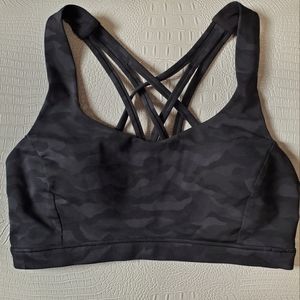 LULULEMON Free to Be Serene Black Camo Sports Bra